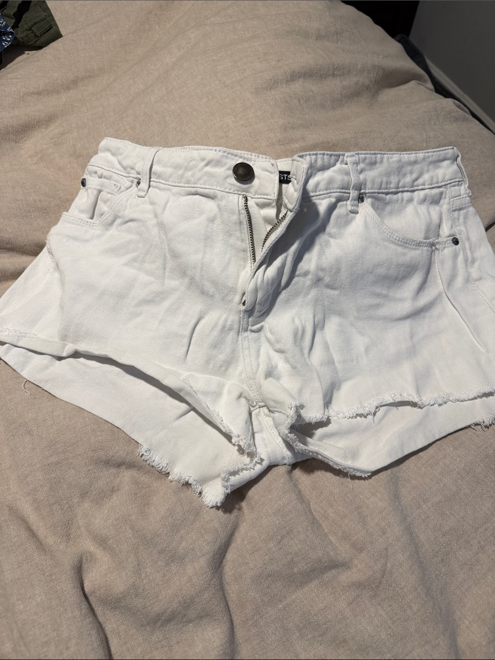 STS Blue White Frayed Hem Denim Shorts